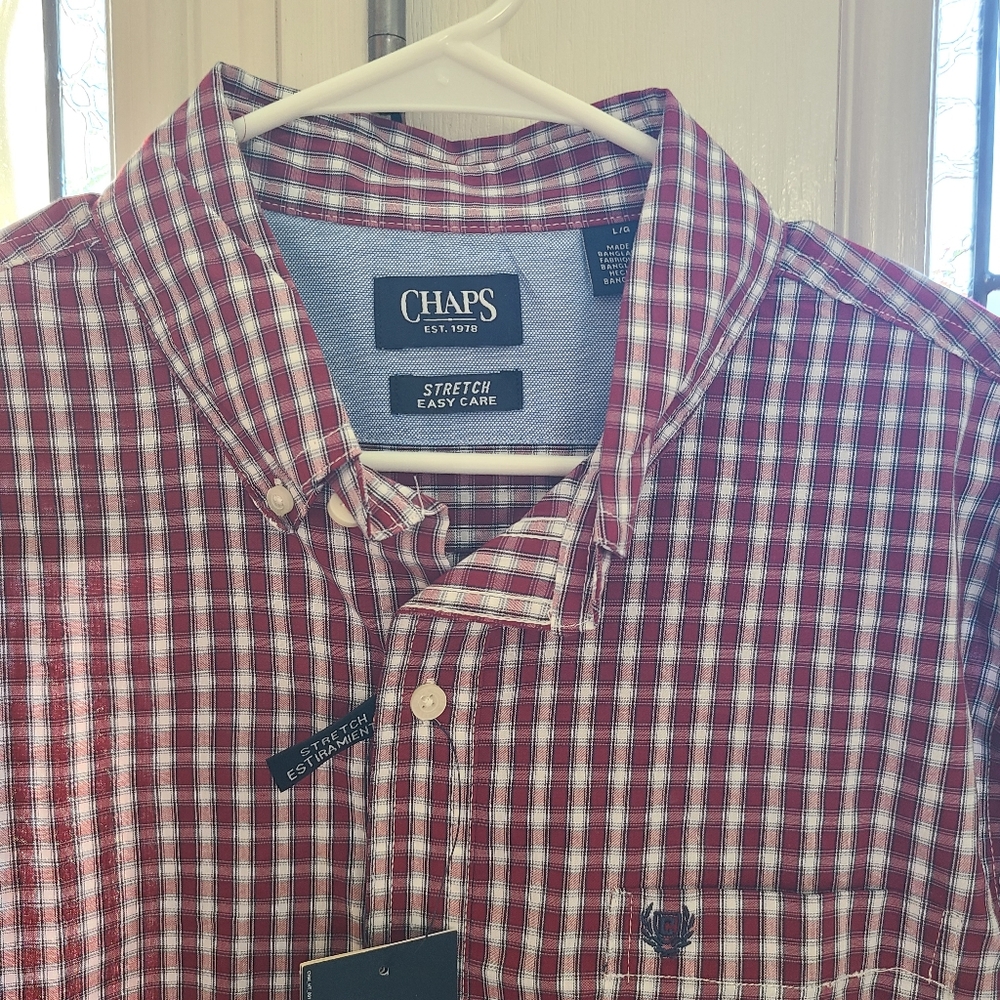 Chaps plaid long sleeve button down shirt